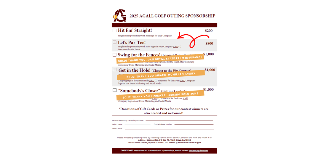 Golf Outing Sponsorship