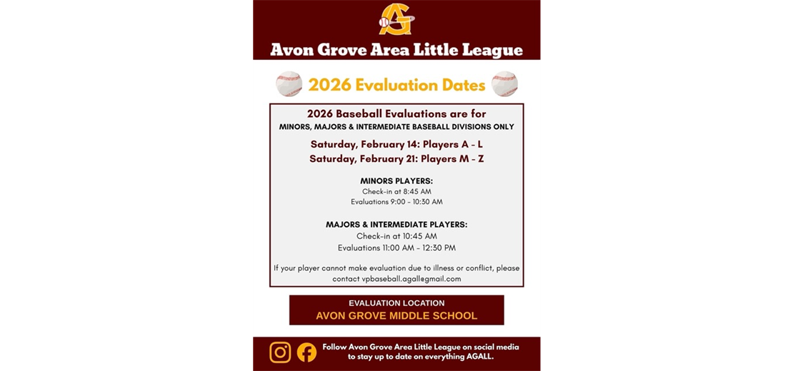 2026 Spring Baseball Evaluation Dates