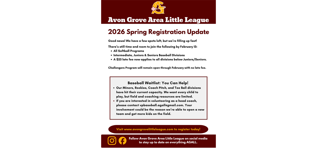 Spring Registration Update